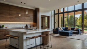 To rozwiązanie optycznie powiększa wnętrze i ułatwia kontakt z domownikami podczas przygotowywania posiłków.